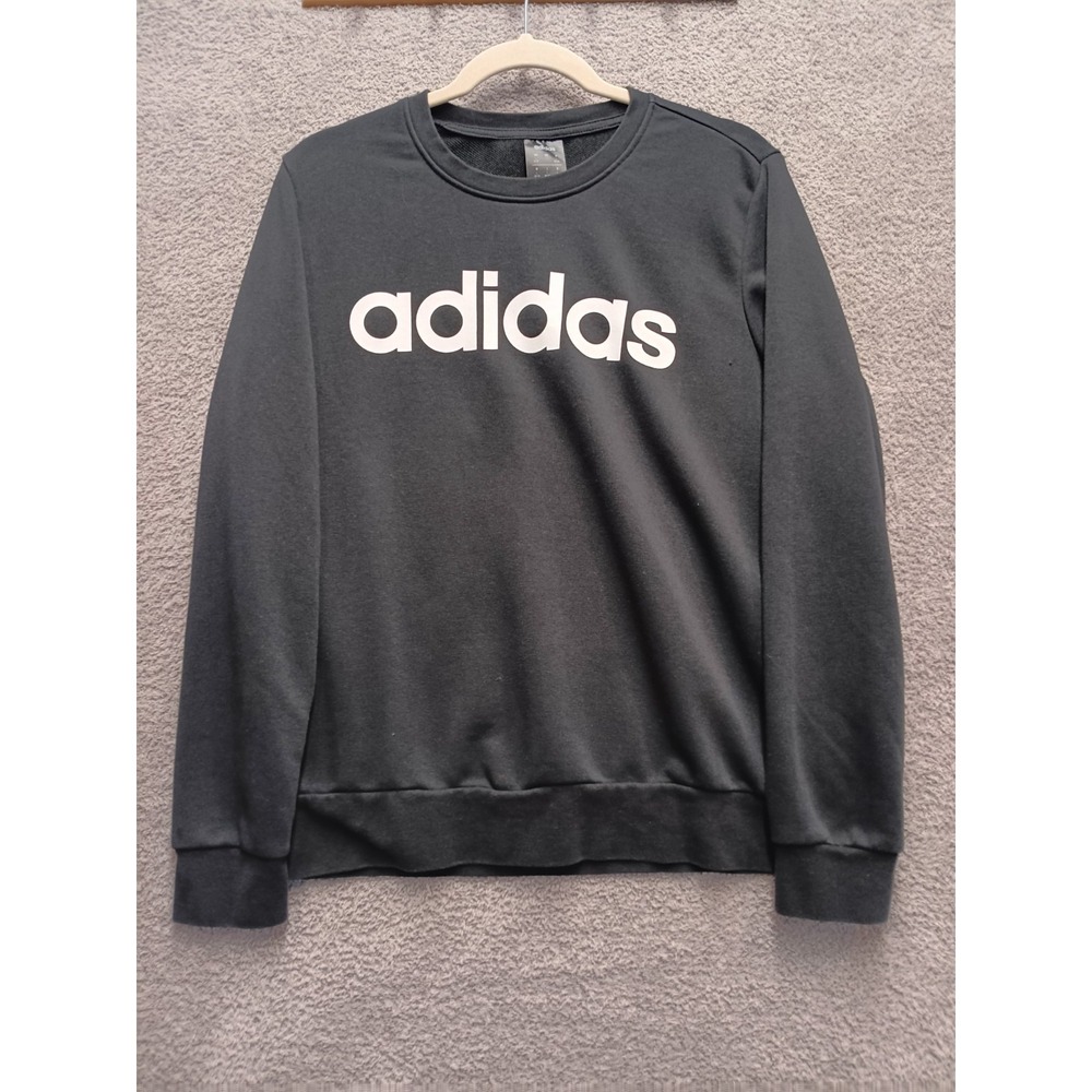Adidas Youth‎ L Black Crewneck Sweatshirt Logo Pullover RN 88387